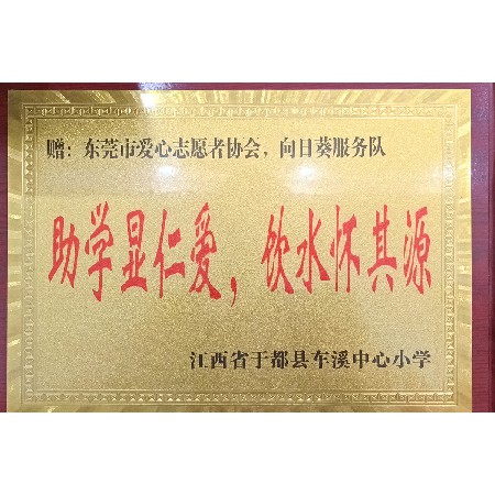 东莞市向日葵助学服务队-江西省于都县车溪中心小学